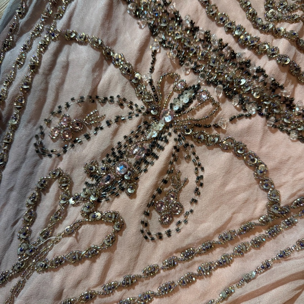 Vintage Y2K 100% Silk Beaded Dress Vintage Beaded Dress Prom Dress Sue Wong - Picture 7 of 17